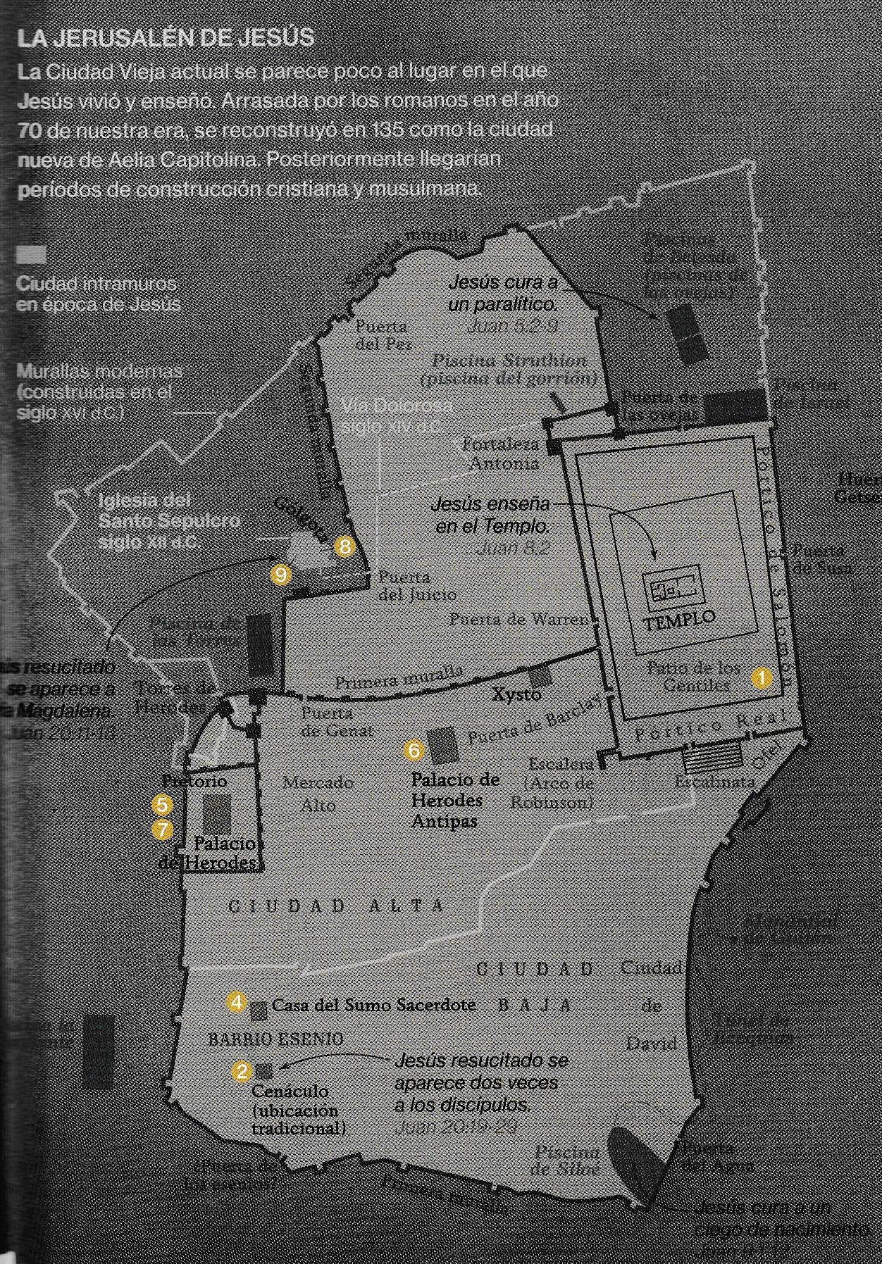 ¿Dónde estaba el Gólgota? Plano de Jerusalén de National Geographhic, Diciembre 2.017.