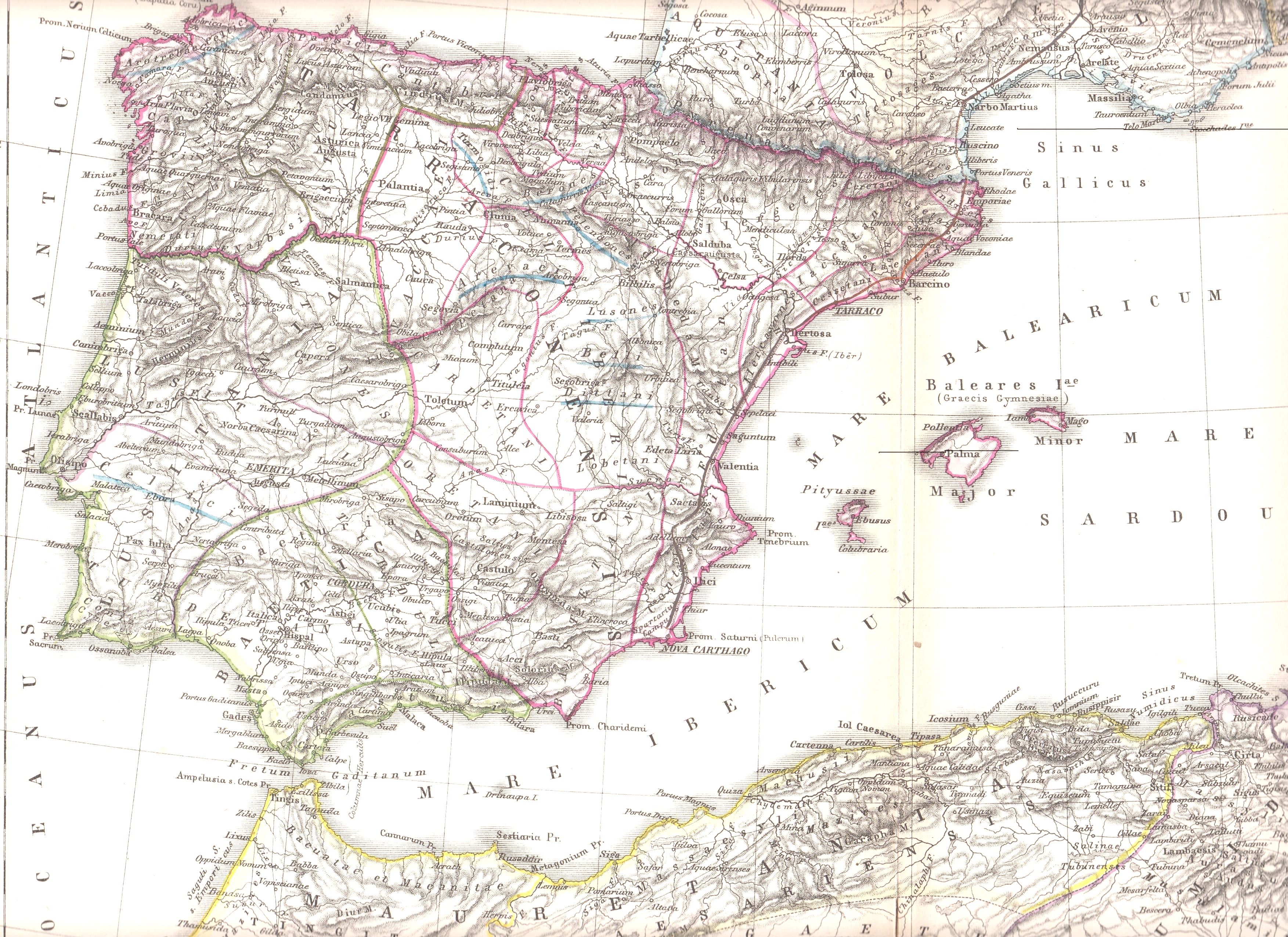 Hispania romana de Kiepert 1890
