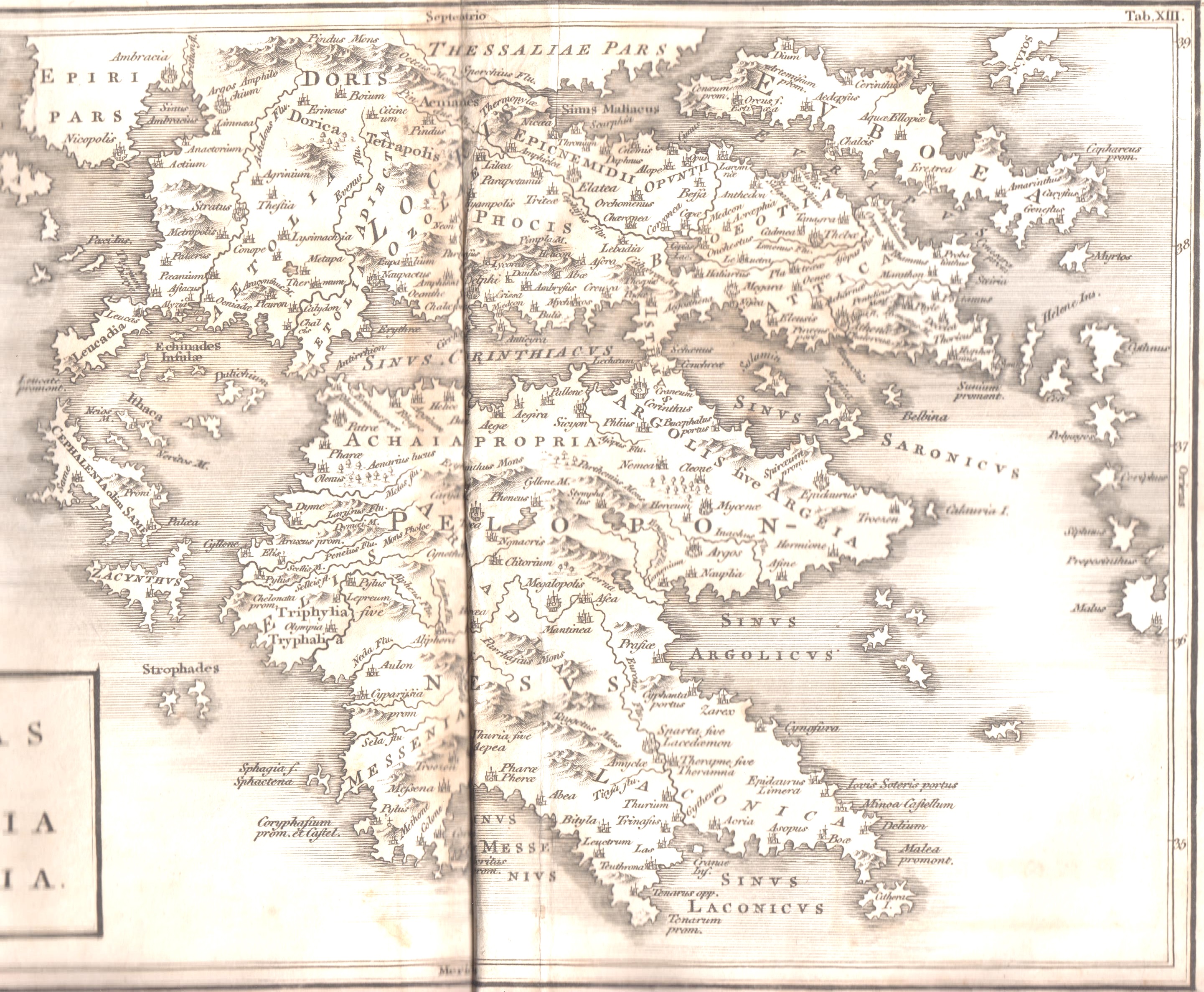 Los mapas de Cellarius de 1819 Grecia