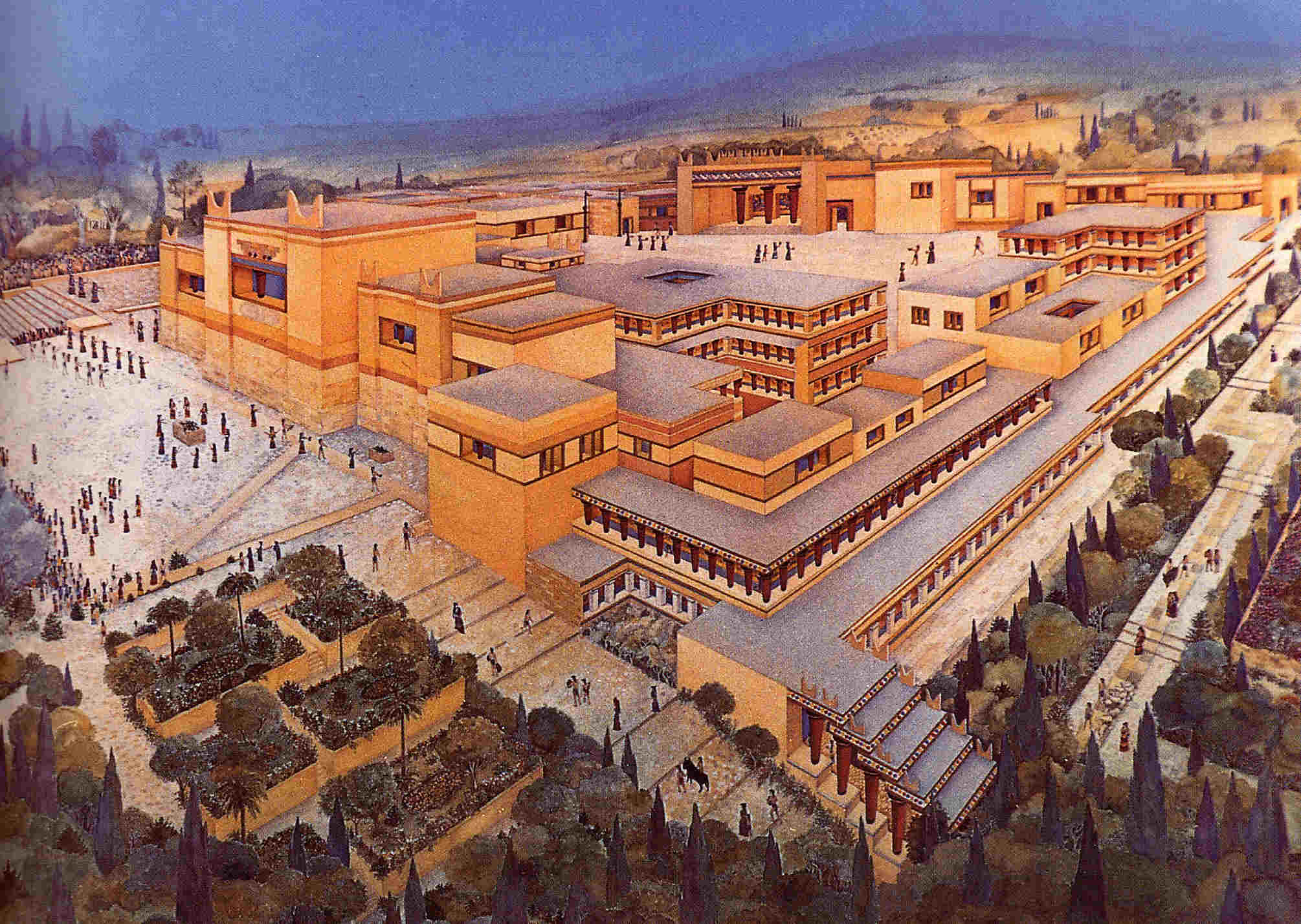 Palacio de Cnossos y Akrotiri Civilizacion minoica Grecia clásica 5