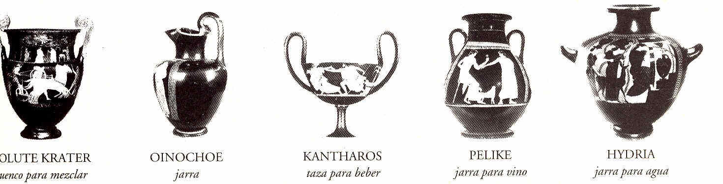 Distintas vasijas atenienses