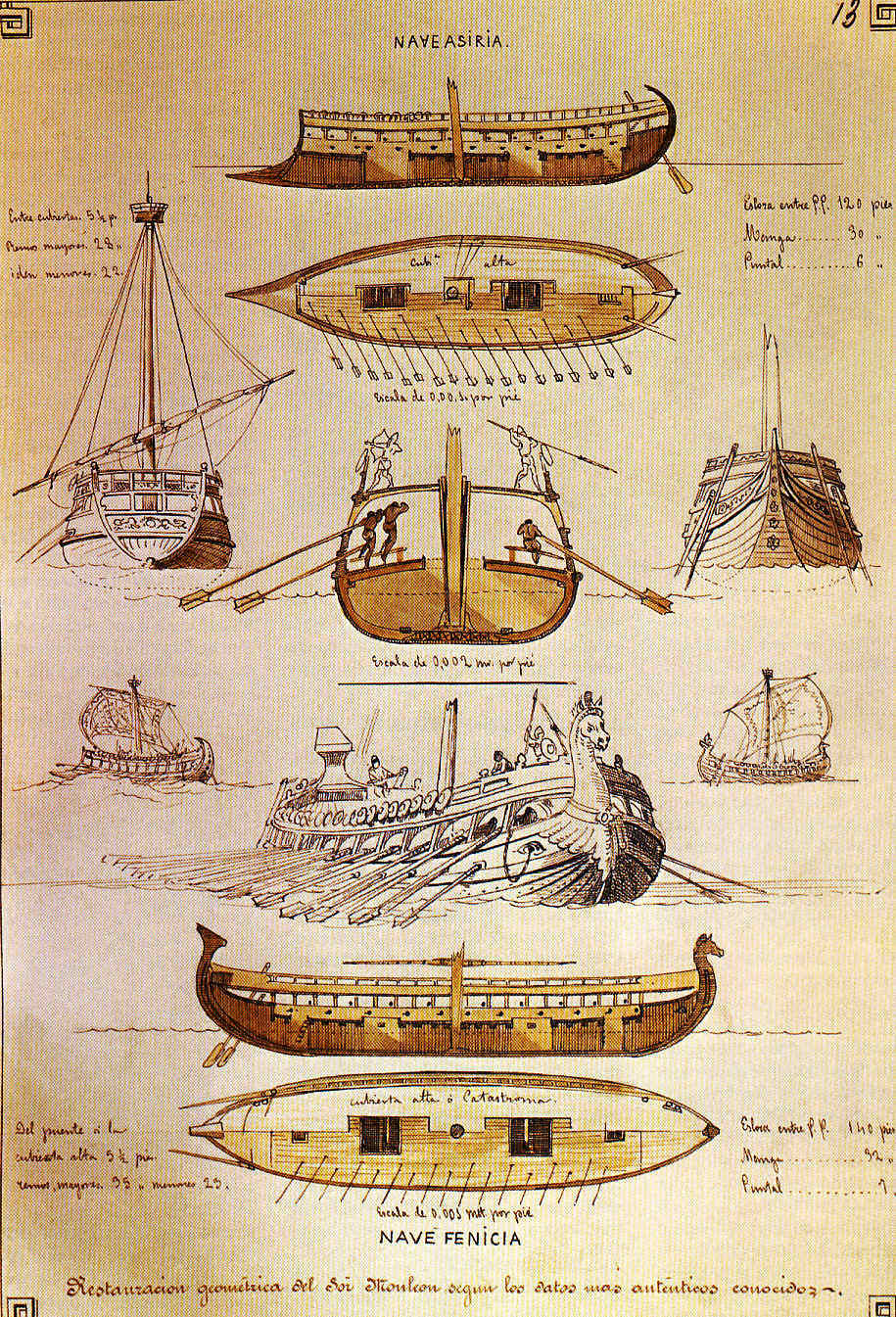 Naves fenicias y griegas, mercantes y de guerra